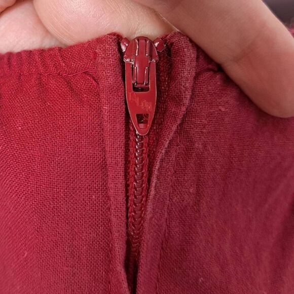 Young Edwardian Vintage 1970s Burgundy Floral Embroidered Disco Jumpsuit - Picture 10 of 12